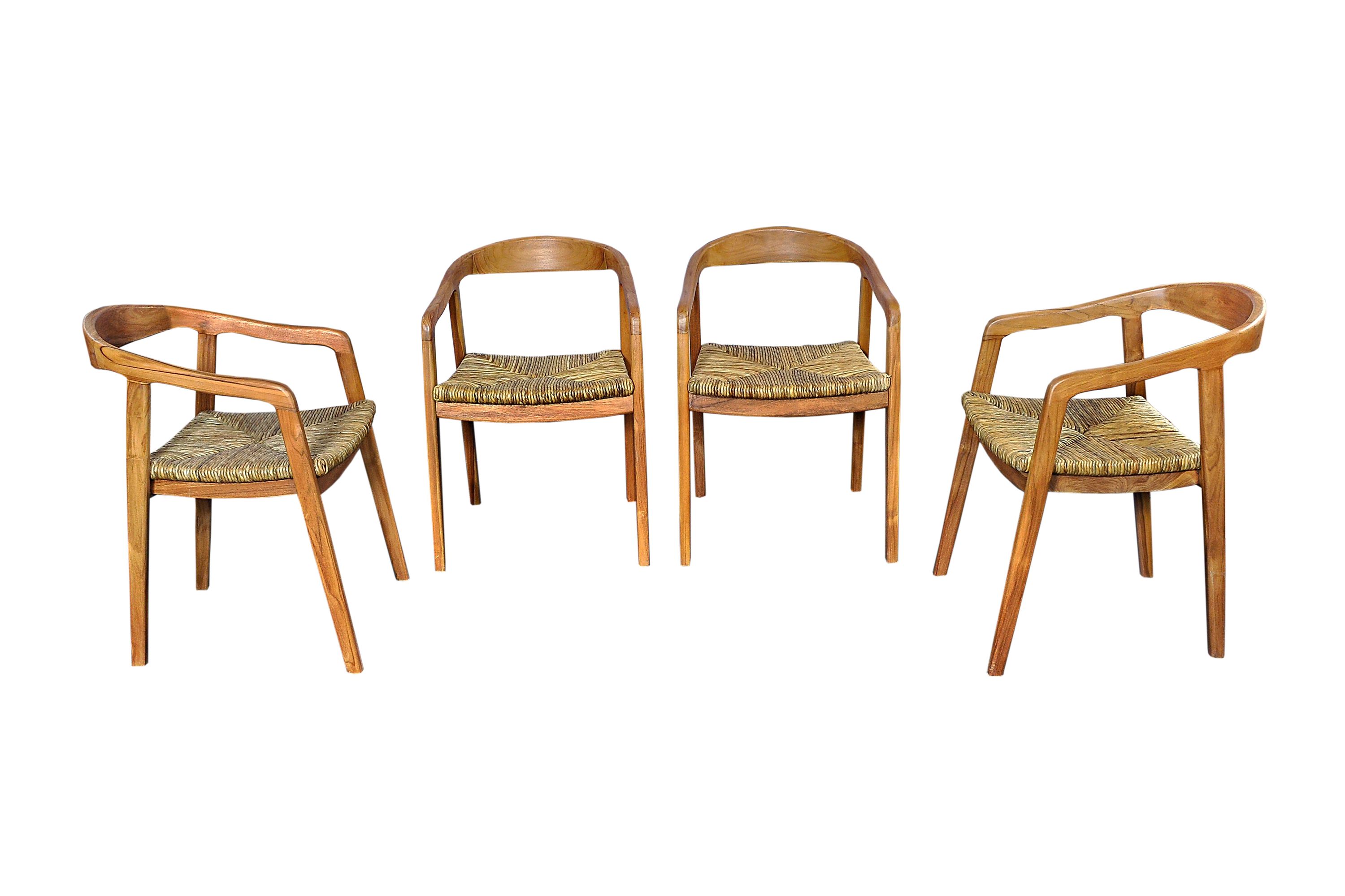 Armlehnstuhl Teakholz Essstuhl Küchenstuhl Wohnzimmer Küche Esszimmer Stuhl