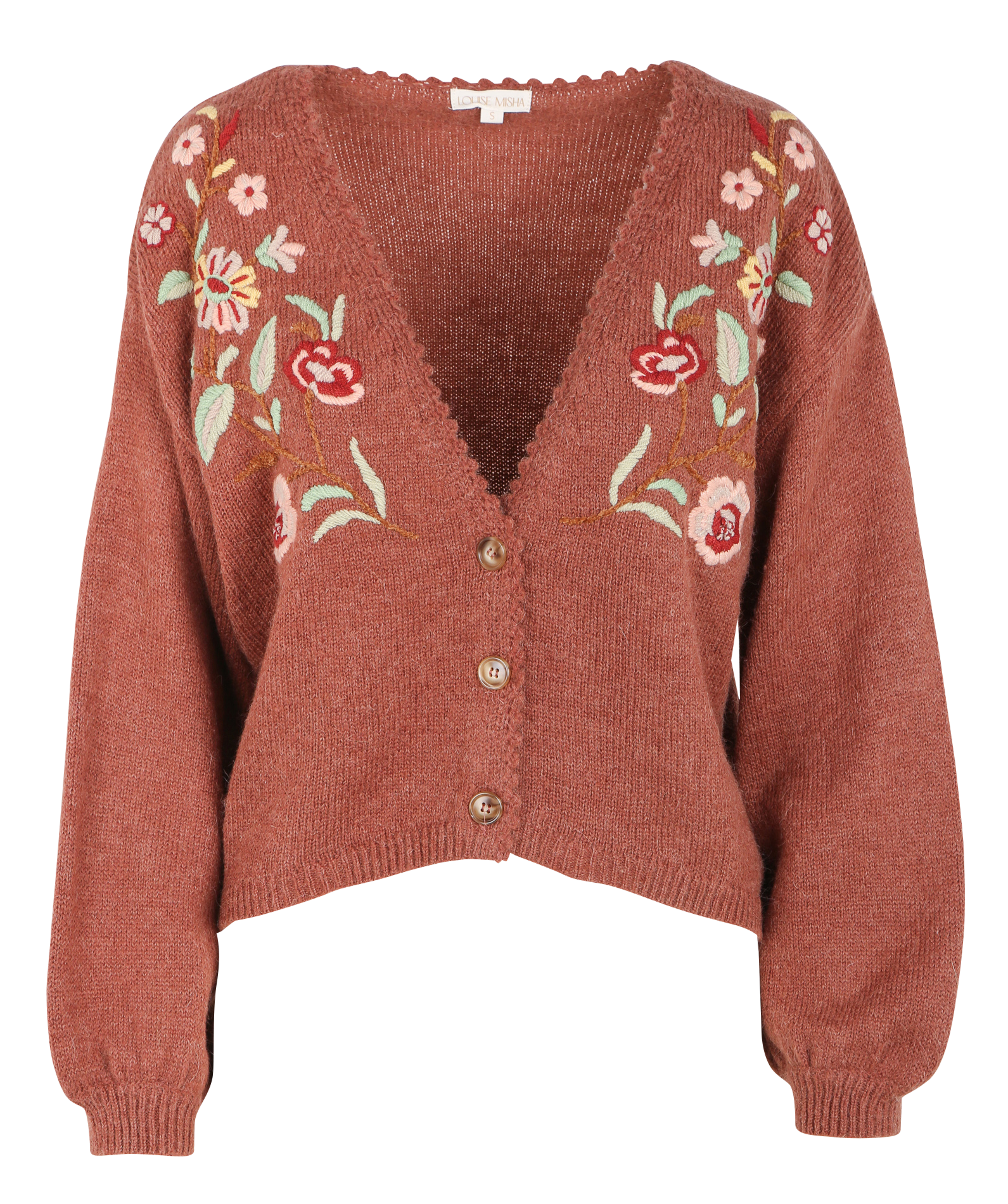 LUNAMI - Cardigan col V | Marron