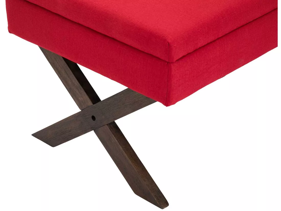 Banquette - Tissu & Bois - Rouge - Namaro