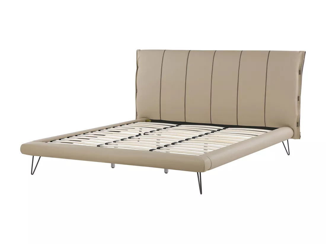 Ensemble de chambre Cuir PU BETIN 180 x 200 cm Beige sable
