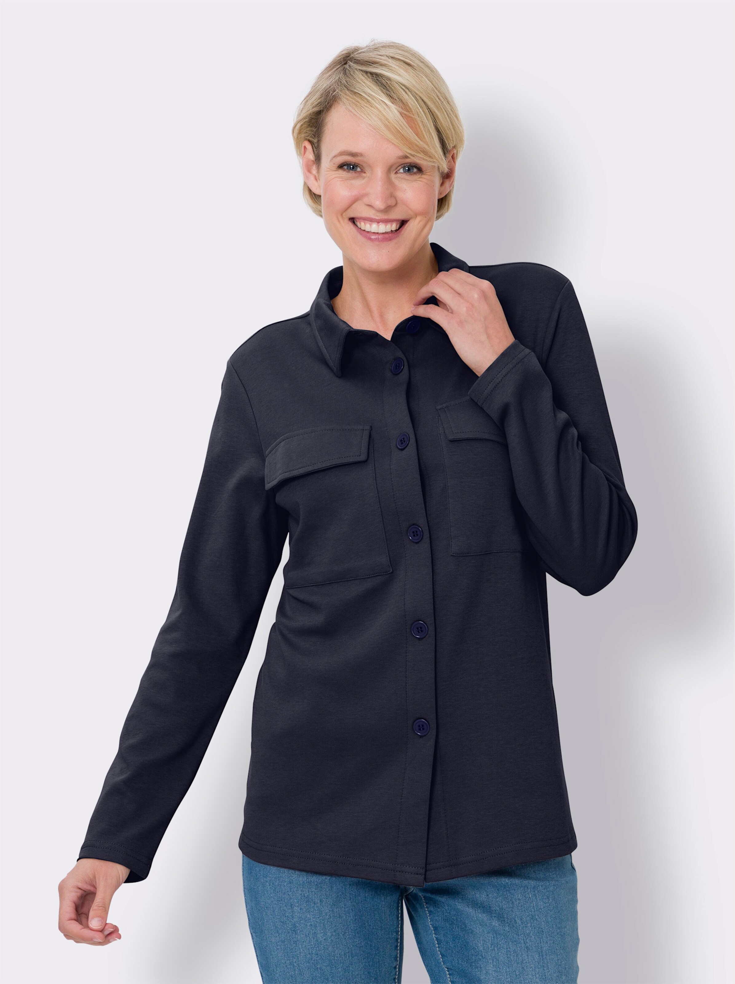 Shirtjacke in weicher Interlock-Qualität