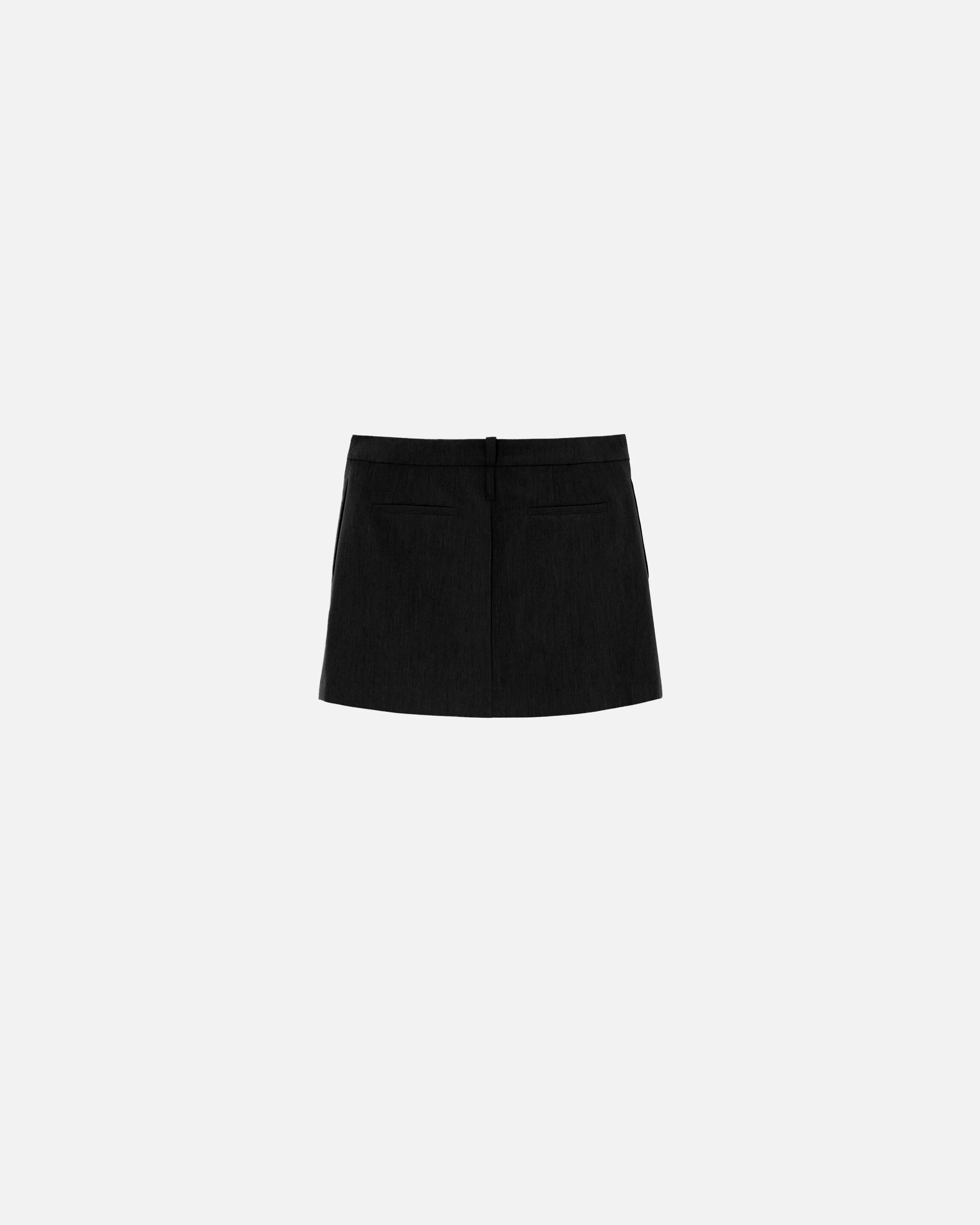 Mini-jupe plissée à poches | Noir