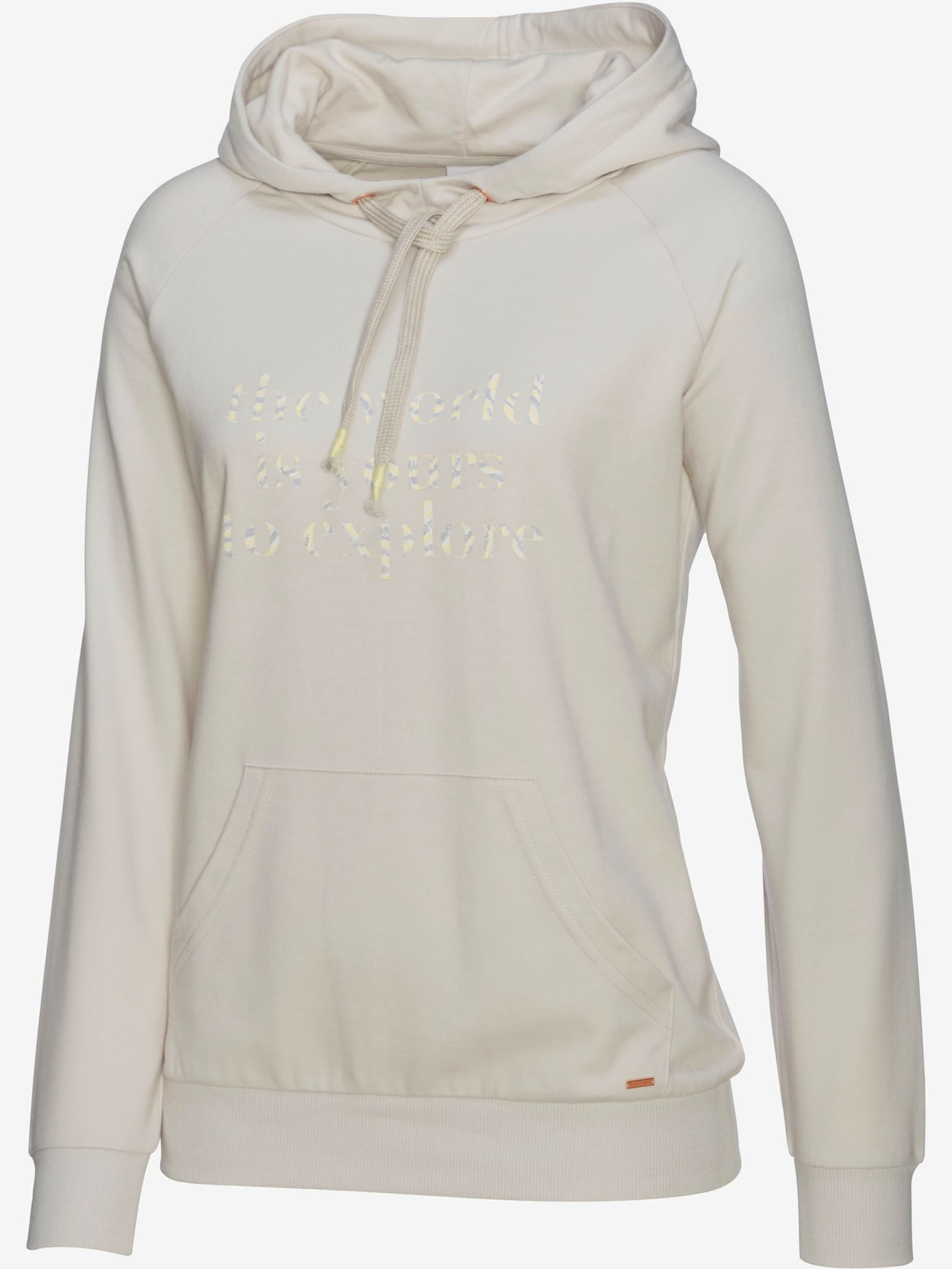 Sweat à capuche confortable, imprimé discret devant