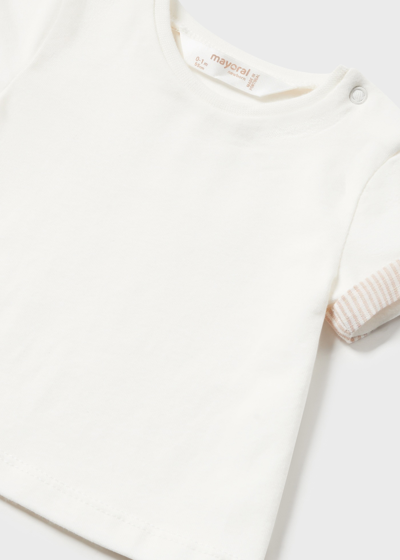 Conjunto Niagara de 2 peças em linho europeu com riscas para recém-nascidos.