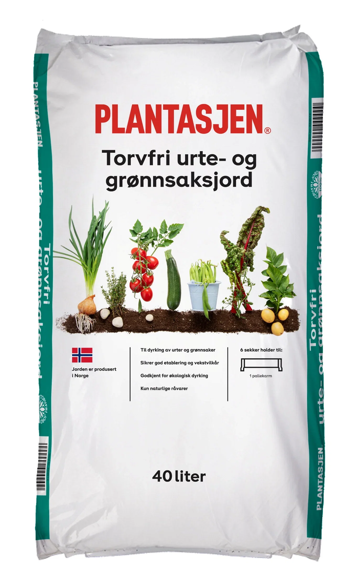 Torvfri urte- og grønnsaksjord 40 L