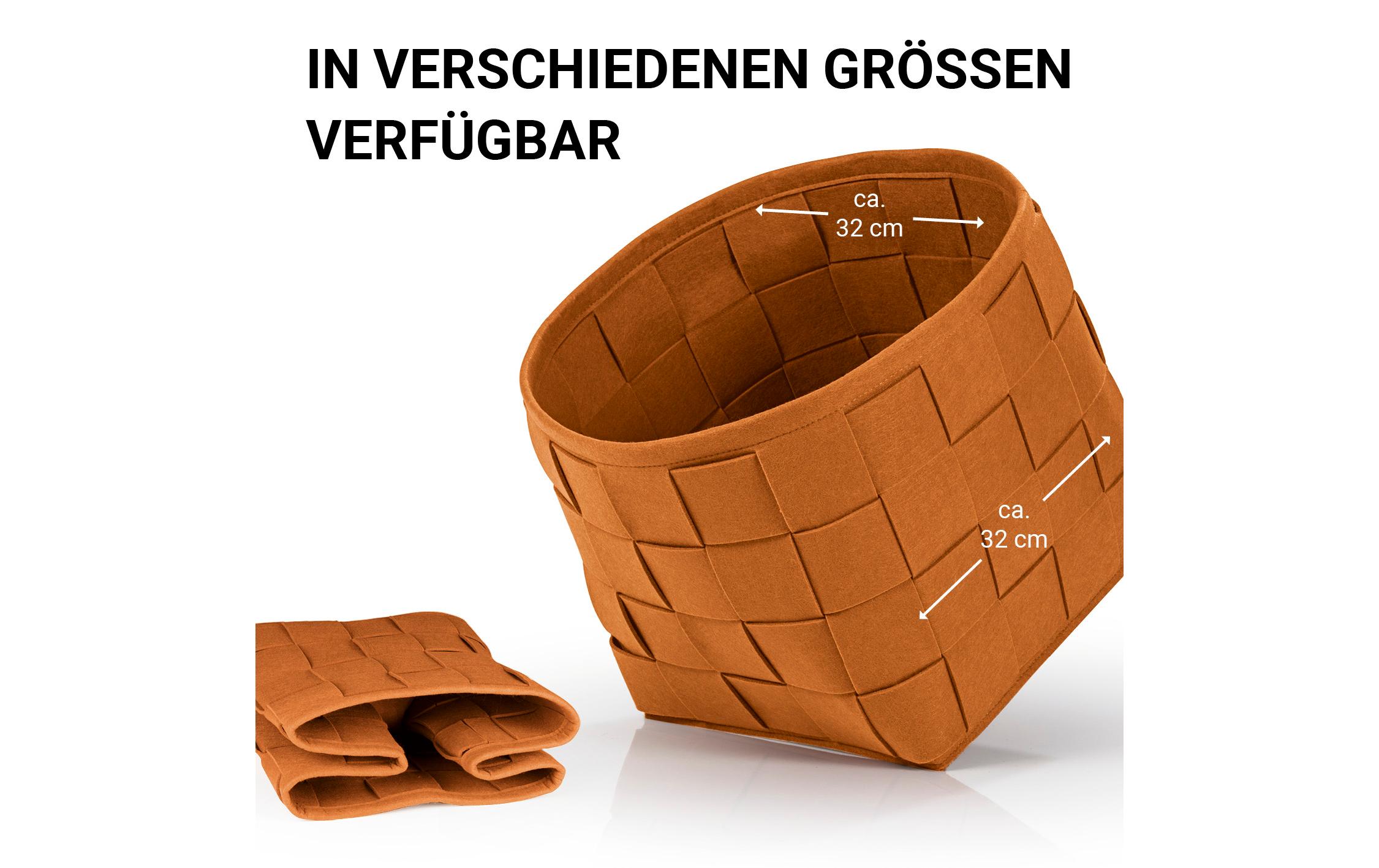 Aufbewahrungskorb Filz 32 cm RostbraunFilz-Aufbewahrungstasche