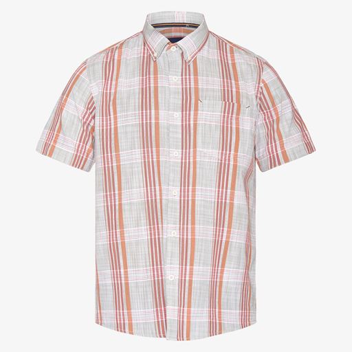 Signal Teis Check Slub Skjorte, Sun Baked, 3XL