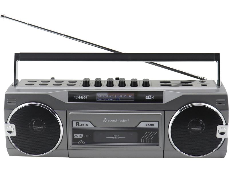 soundmaster DAB  Radio SRR80TI Grau Retro-Stereo-Radiokassettenrekorder