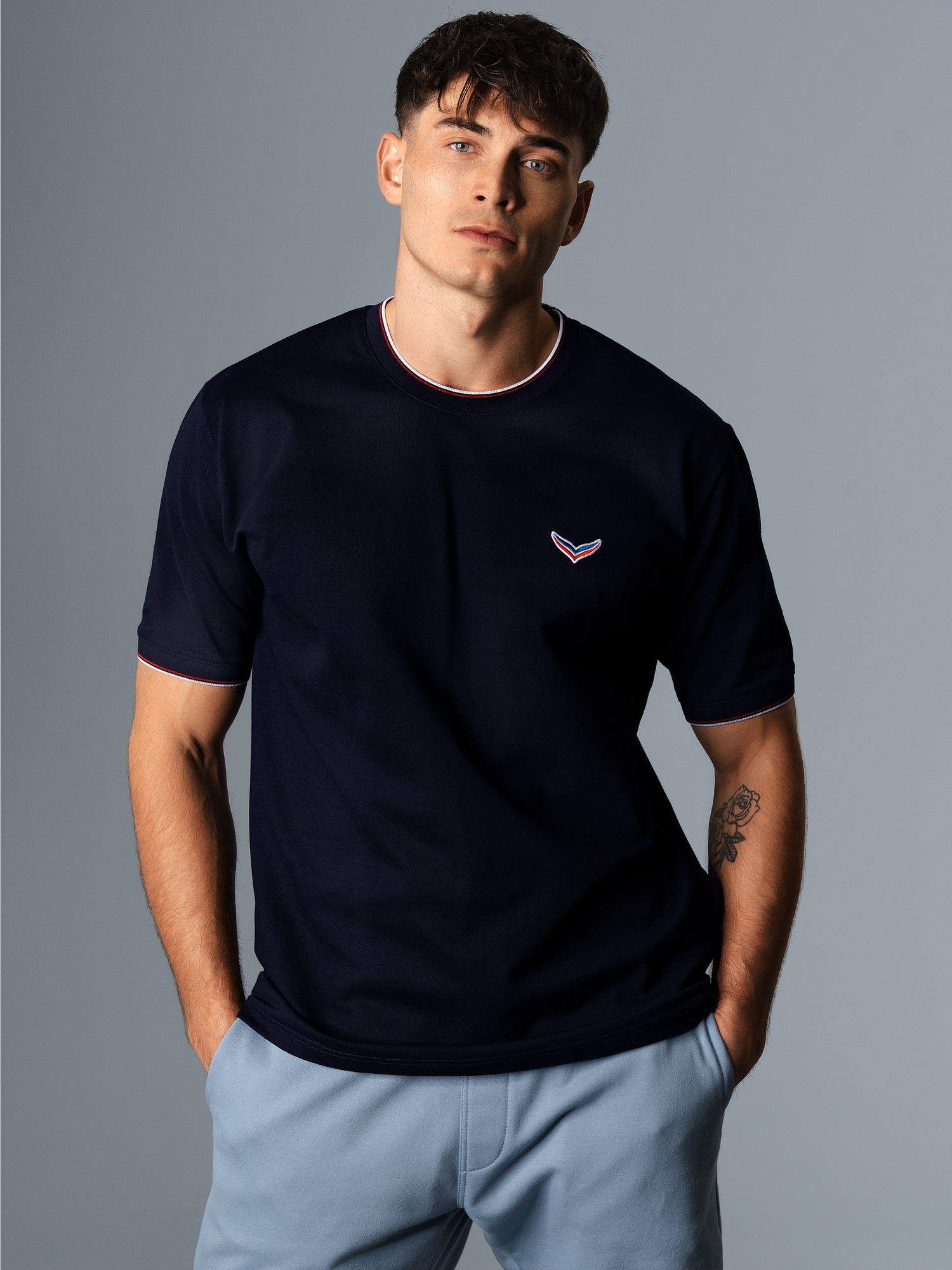 T-Shirt in Piqué-Qualität Navy