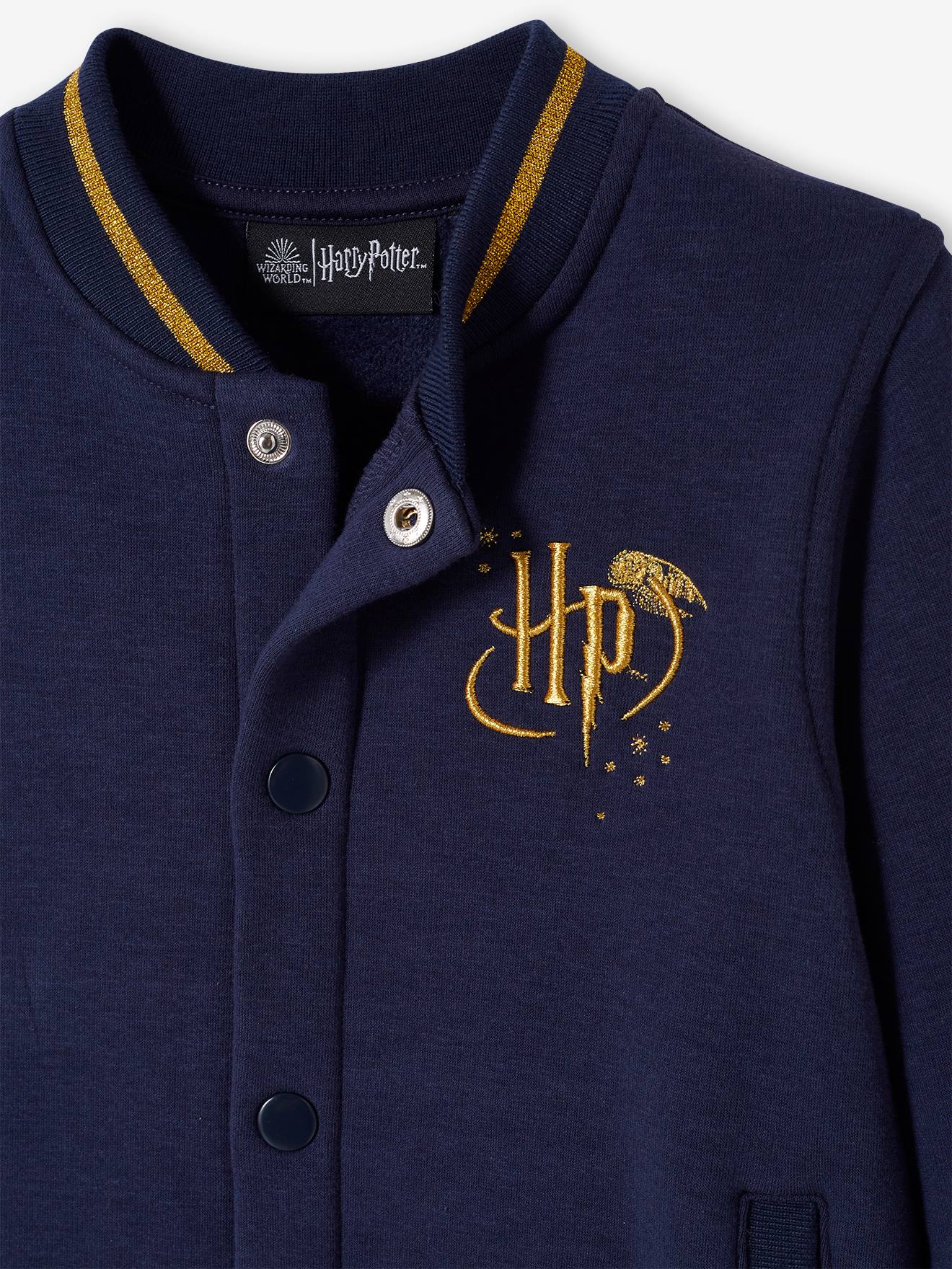 Jaqueta Teddy Harry Potter®, azul-escura, lisa com estampas.