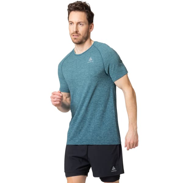 T-shirt running ODLO MC ESSENTIAL SEAMLESS SAXONY BLUE MELANGE