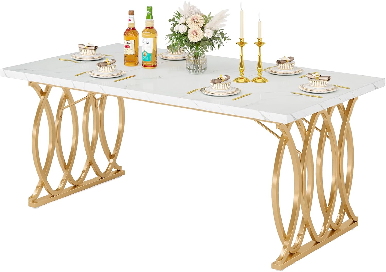 LITTLE TREE Modern Dining Table for 4-6 People, 63