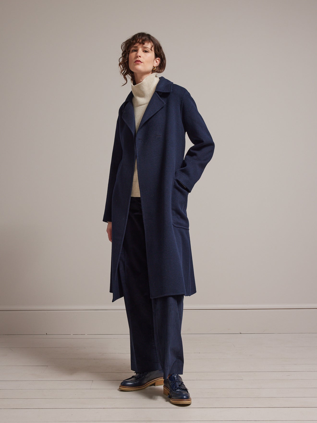 Manteau lainage double face femme
