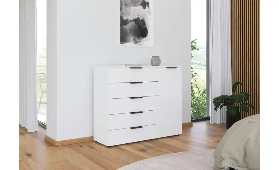 Sideboard Weiß Weiß Front: Dekor, Oberboden: Dekor Graphit