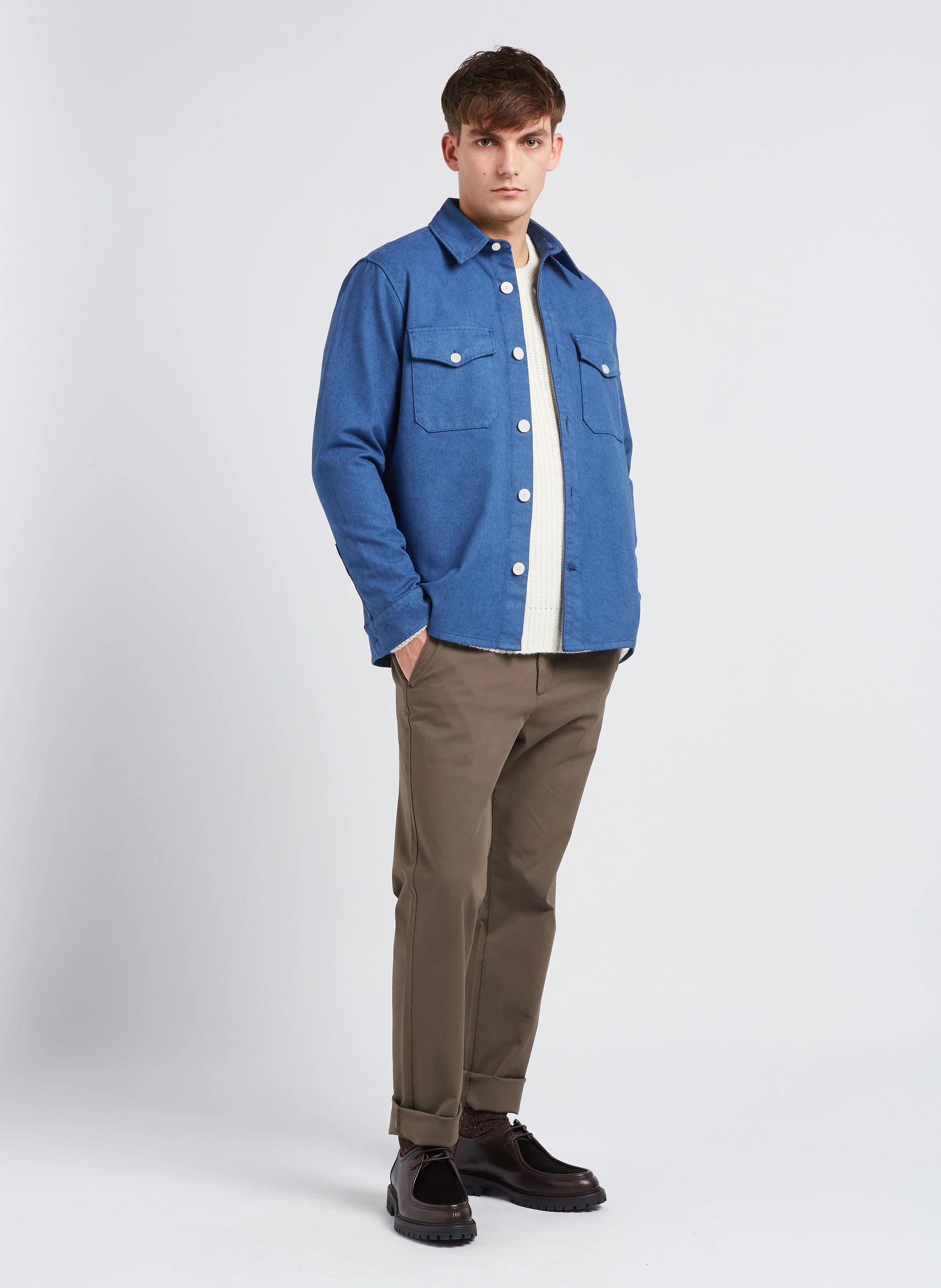 Pantalon chino en coton stretch | Kaki