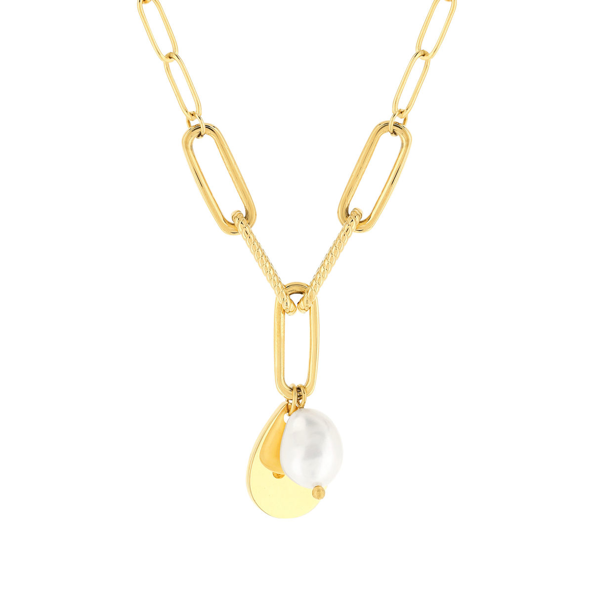 Collier acier jaune 45 cm
