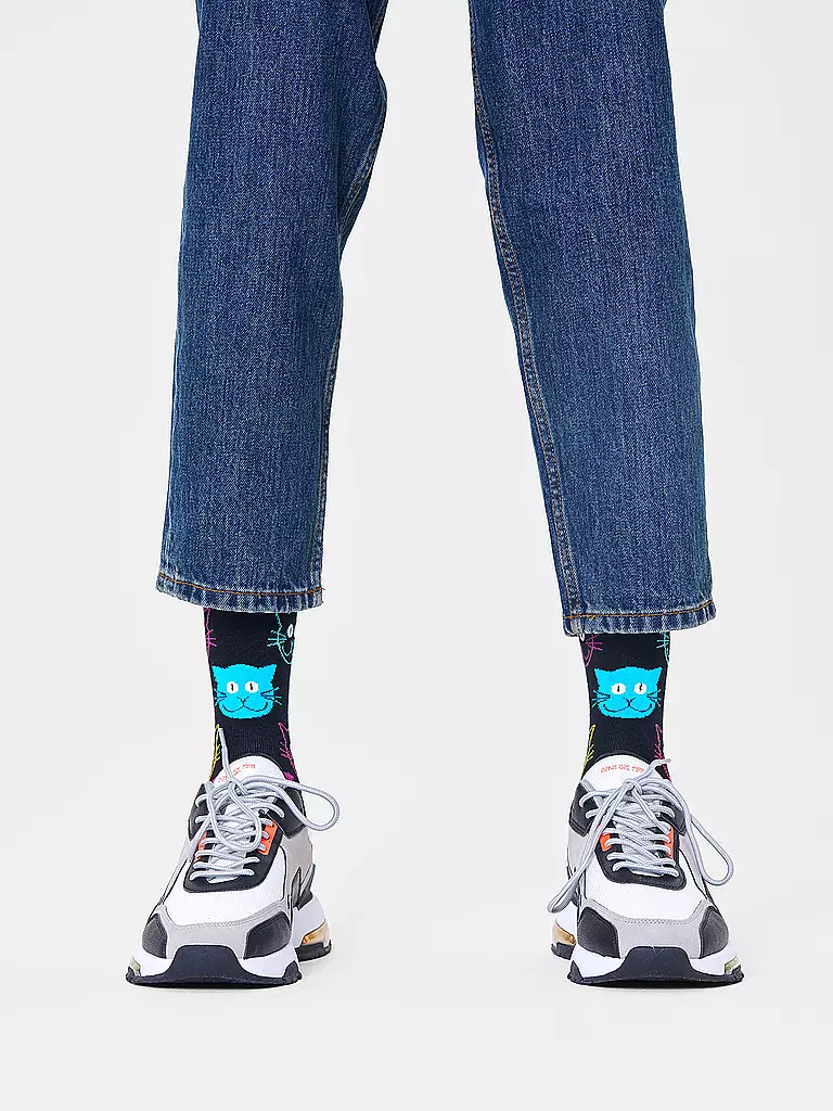 HAPPY SOCKS Herren Socken CAT black schwarz
