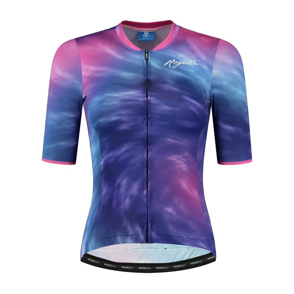 Rogelli Marble Kortærmet Jersey til kvinder Tie Dye Blå / Lilla