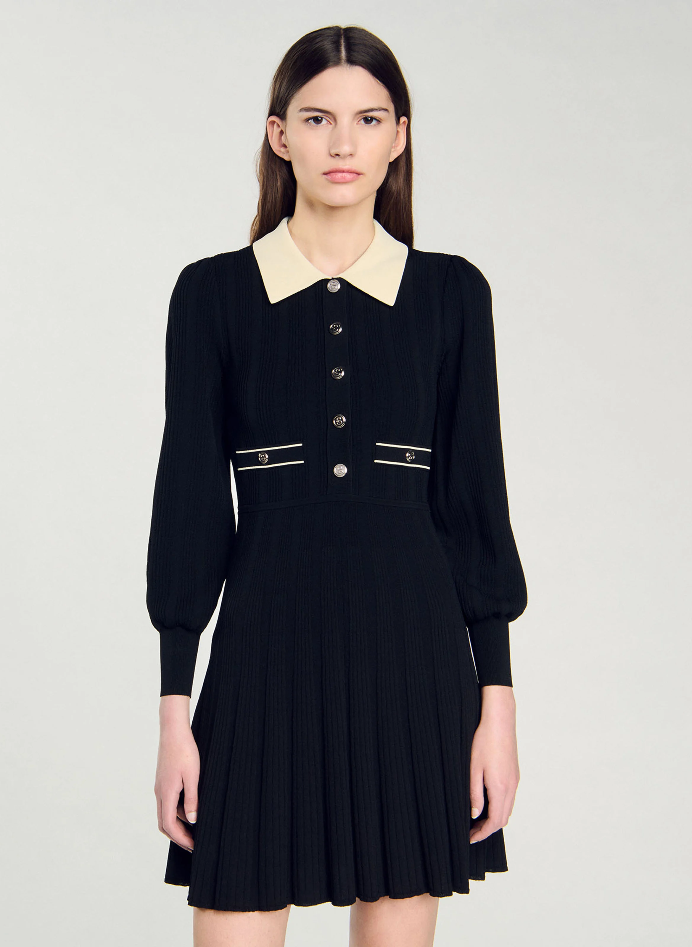 LISON - Robe courte col classique| Multicolore