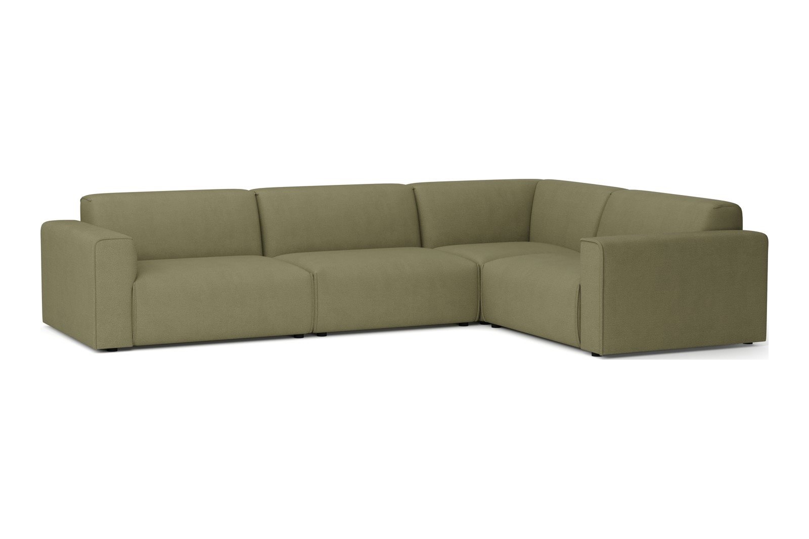 Monaco hjørnesofa 3/1,5 hjørnesofa. Tekstil Brego 7 Light Grey med sorte ben. Std komfort.