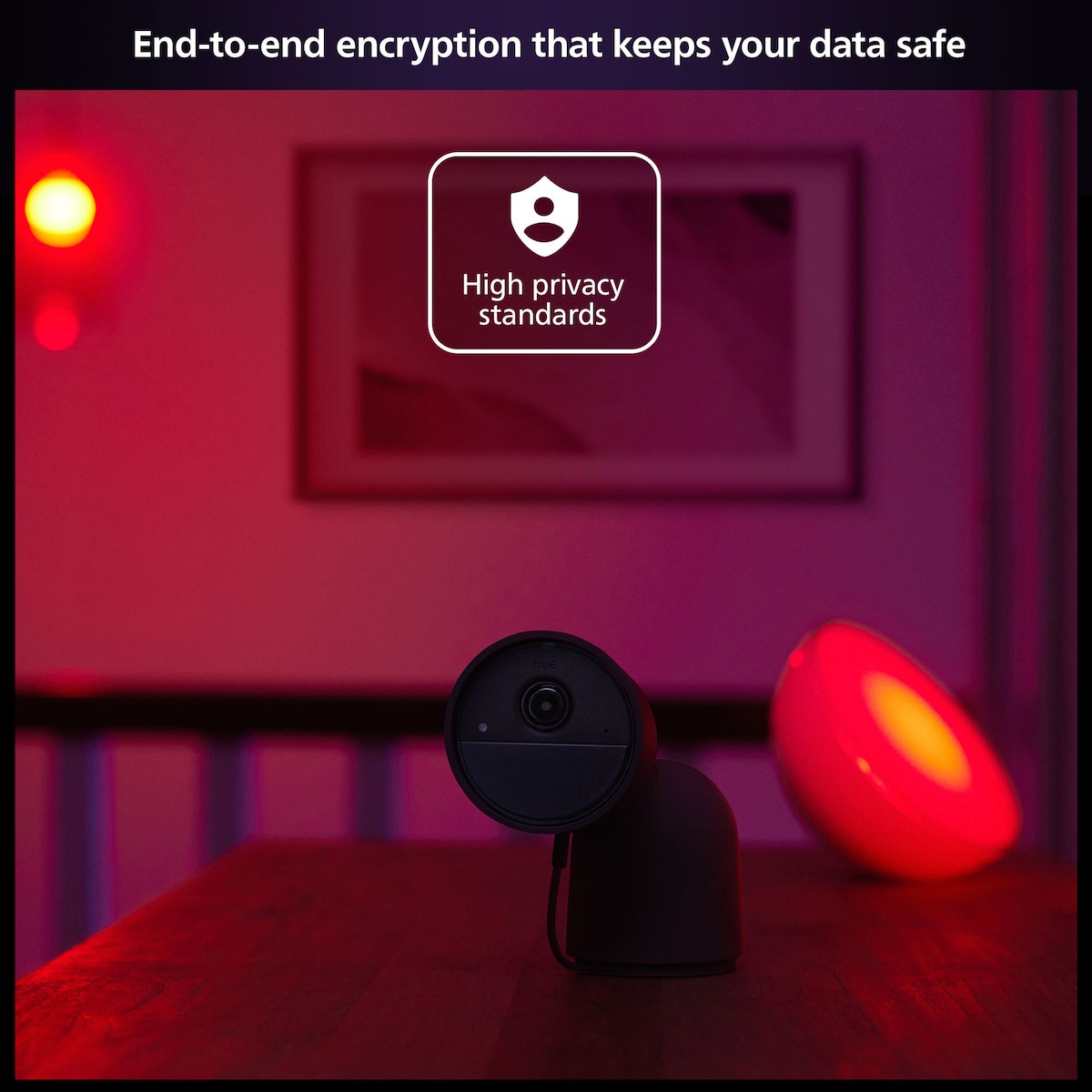 Philips Hue sikkerhetskamera (skrivebordsstativ/sort)
