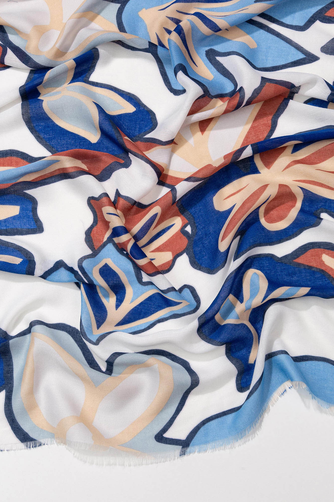 Lenço de cetim estampado - Multicolorido