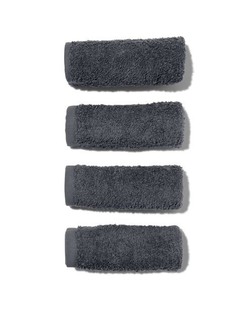 4 serviettes pour le visage 30x30 grises - qualité épaisse