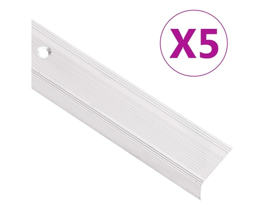 VIDAXL - Nez de marche forme en l 5 pcs aluminium 100 cm argenté