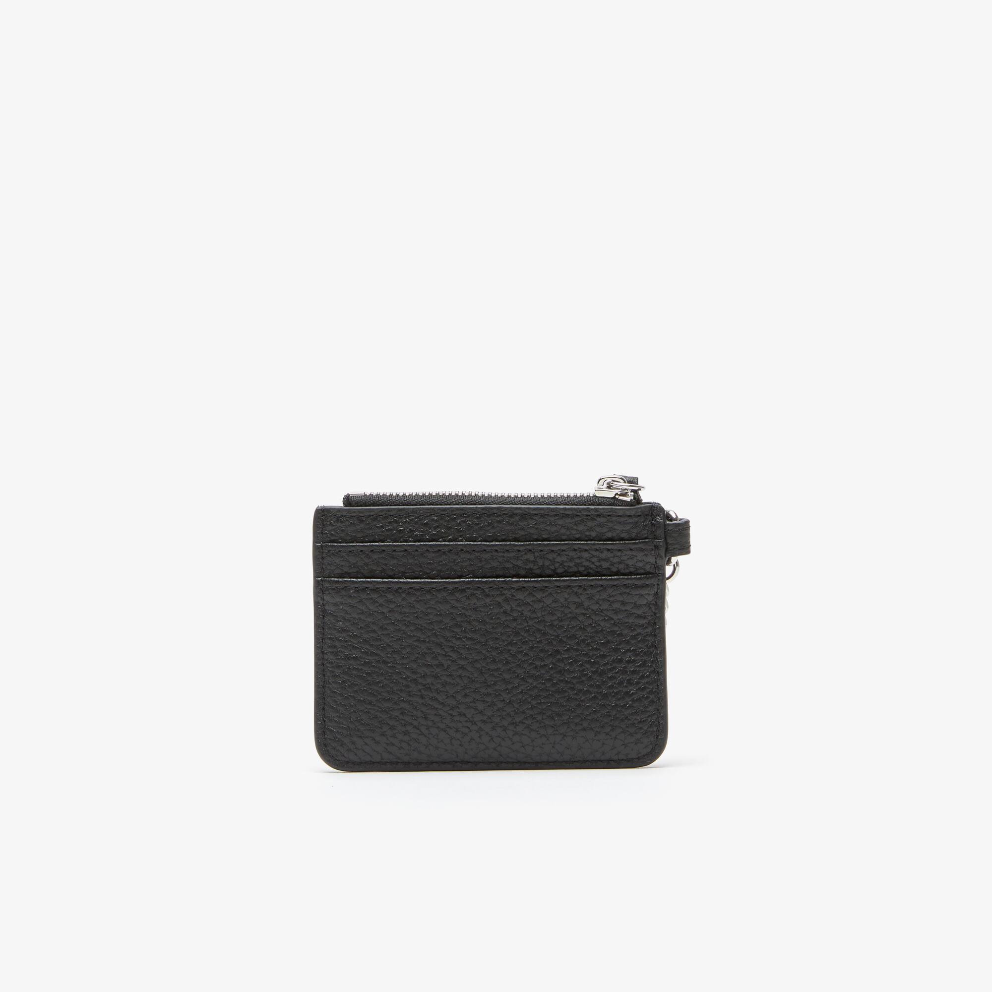 Porte-cartes femme Lacoste avec mousqueton en cuir grainé Portefeuilles & Petite Maroquinerie - Noir - Lacoste - Femme