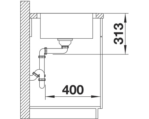 Blanco CLASSIMO XL 6 S-IF spoelbak, 1000 x 500 mm, geborsteld roestvrij staal, 525327, 1 bak met afdruiprek, bak rechts
