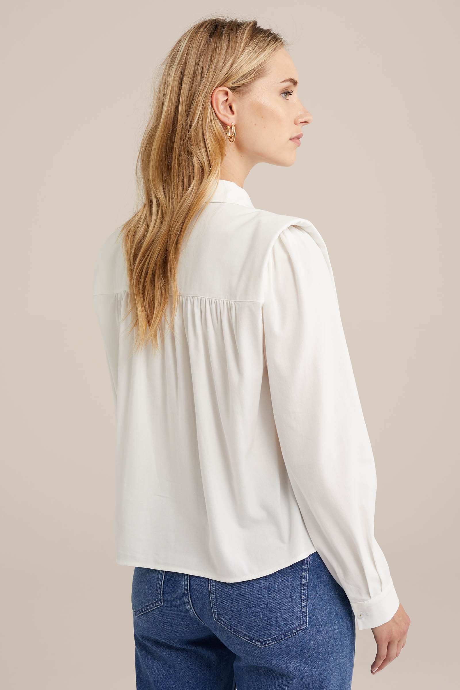 blouse met schouderdetail WE Fashion Wit