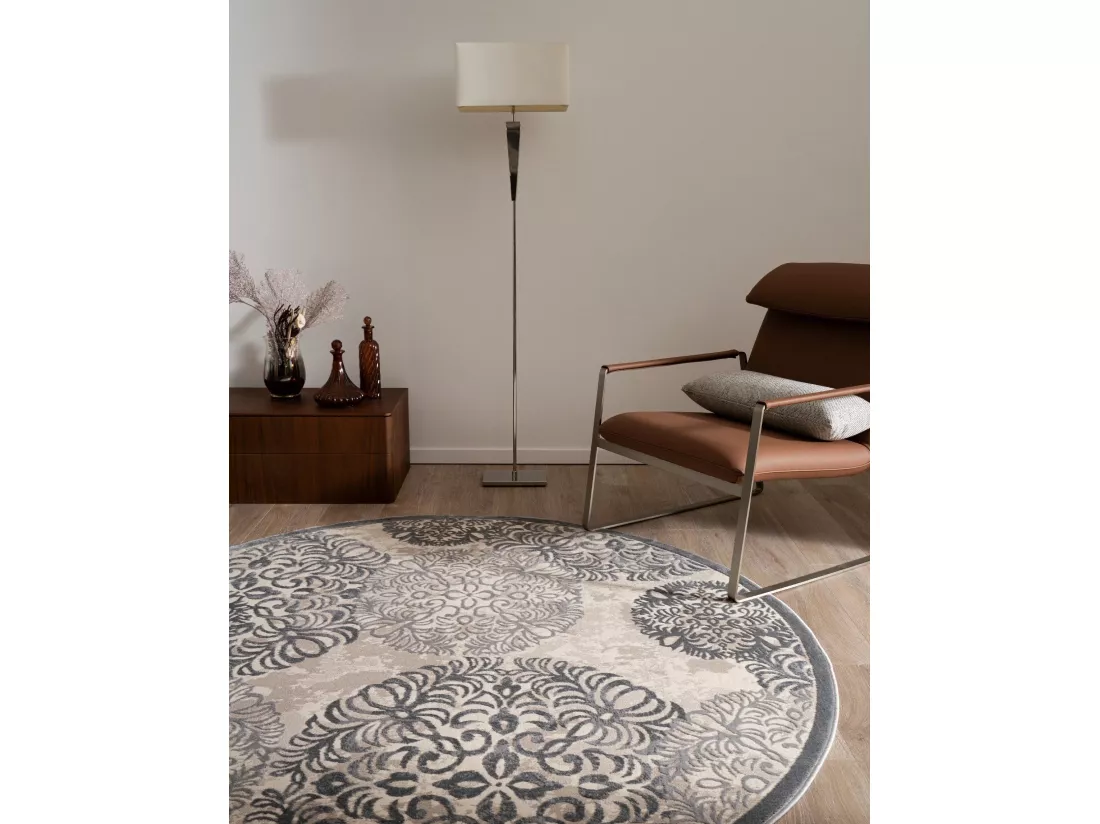 Tapis 125x125 gris Bern Clouds
