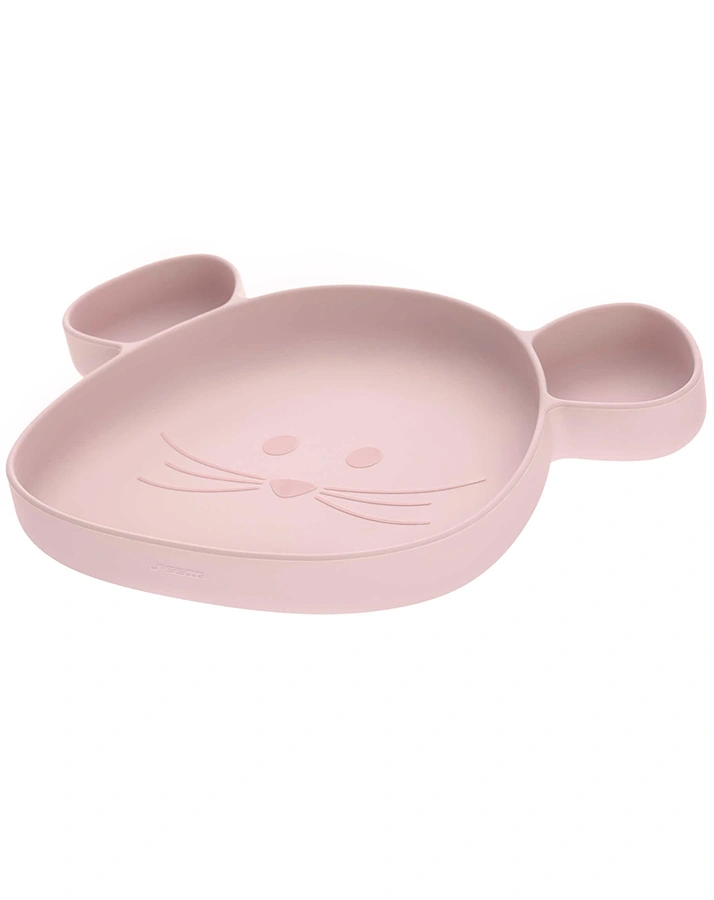 Silikon-Teller LITTLE CHUMS – MOUSE mit Saugnapf in rosa