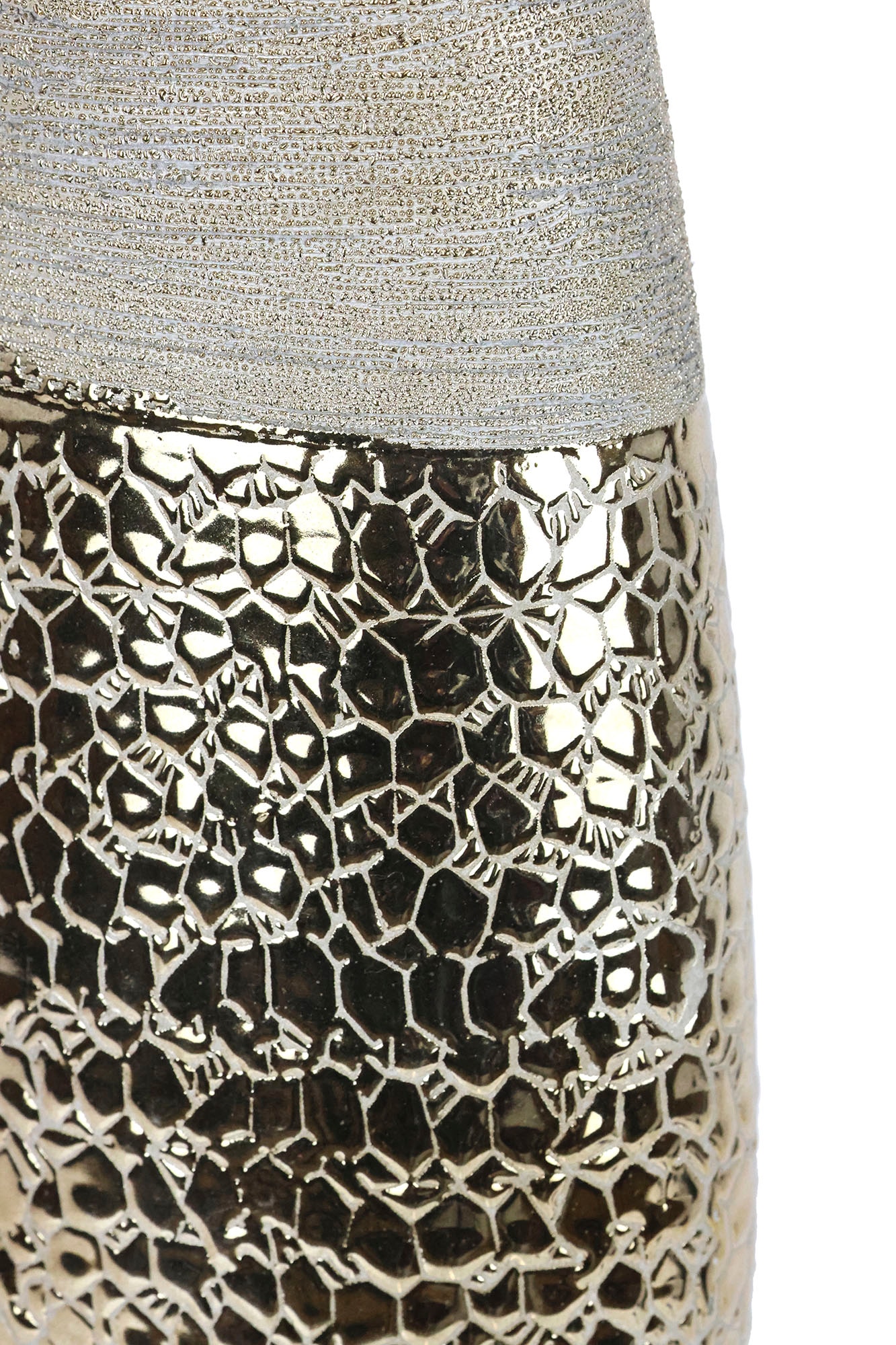 I.GE.A. Dekovase »Blumenvase« Dekovase Zylindervase silber weiss glänzend Blumenvase Modern Tischvase