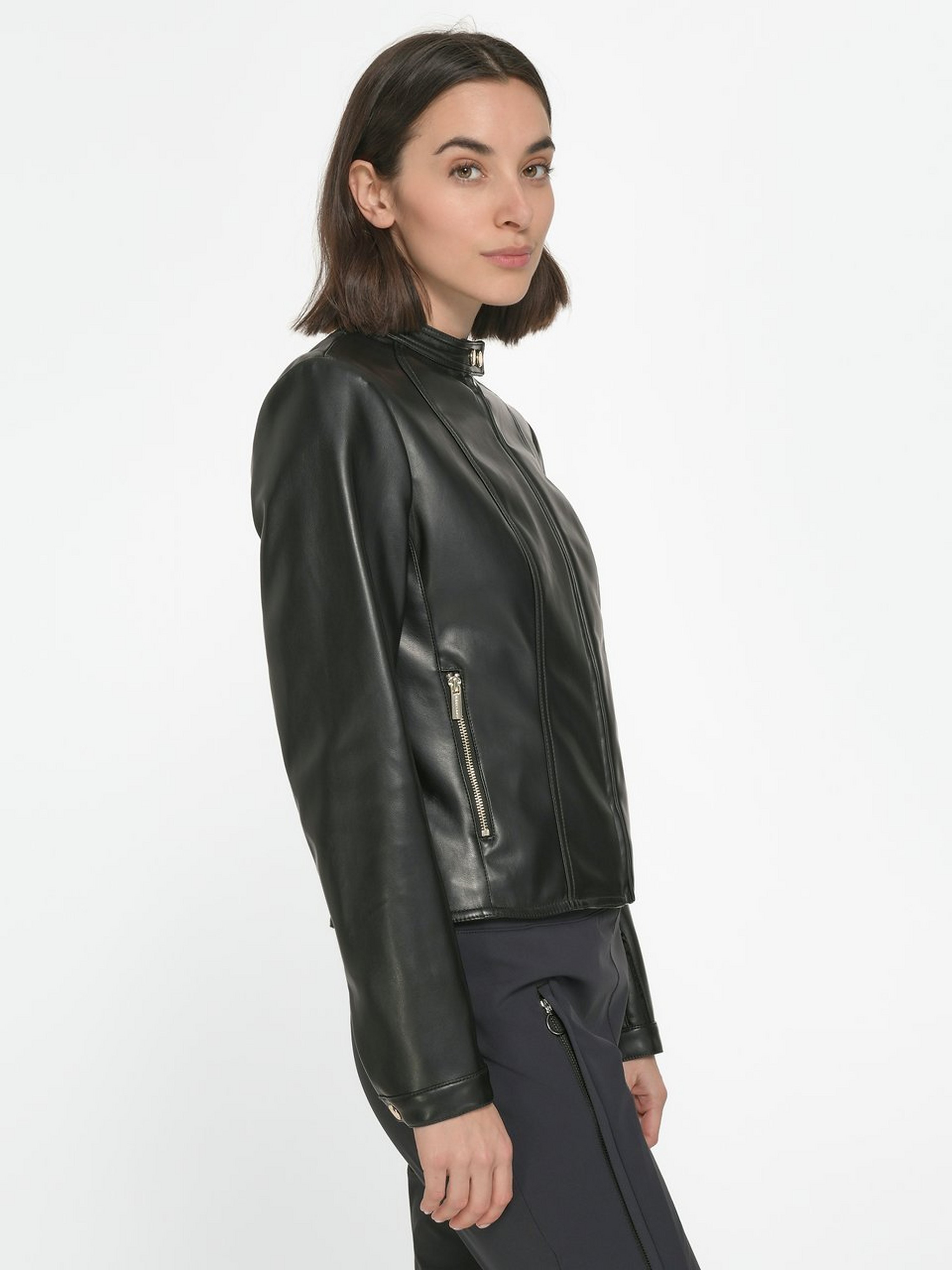Lederimitat-Jacke