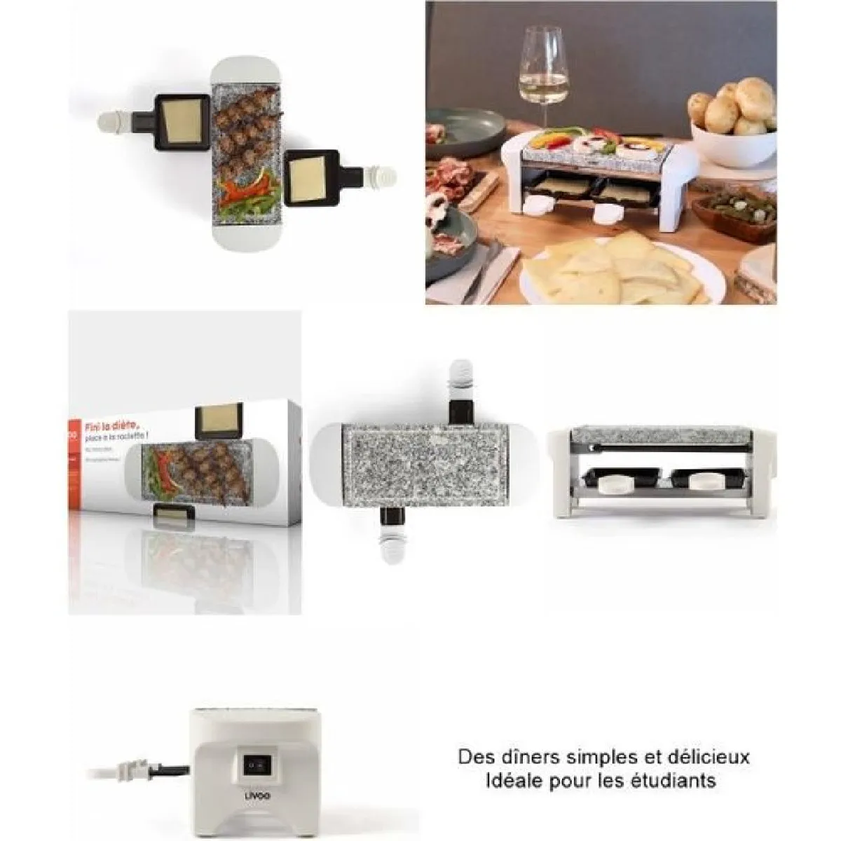 Livoo Appareil à raclette 2 personnes - Blanc