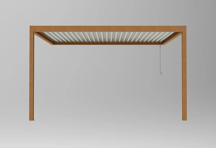 Pergola manuelle bioclimatique murale aluminium Salto 4,21 x 3,08 m