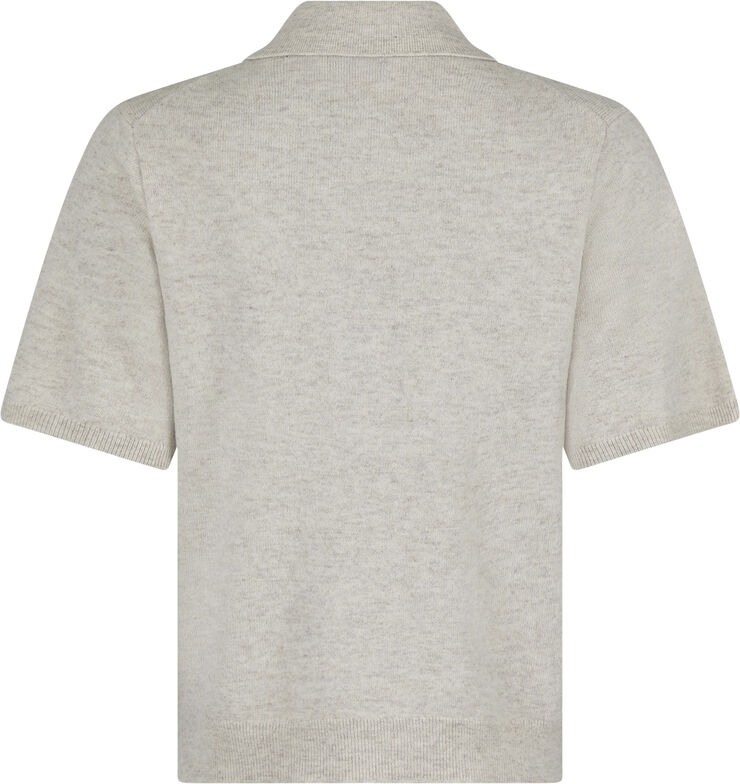 Neo Noir Gracie Knit Polo Tee Sand melange