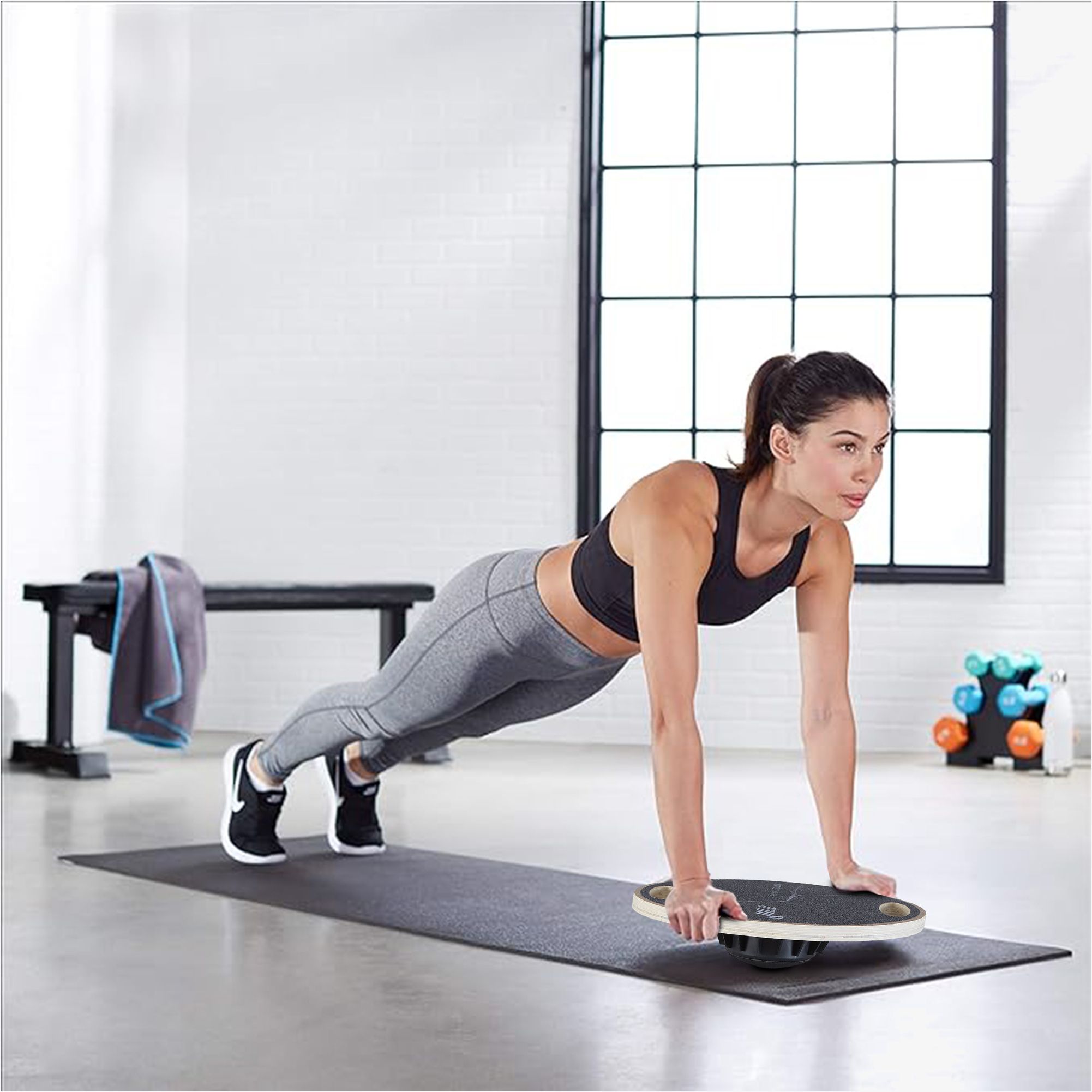 KM-Fit Balance Board aus Holz rund