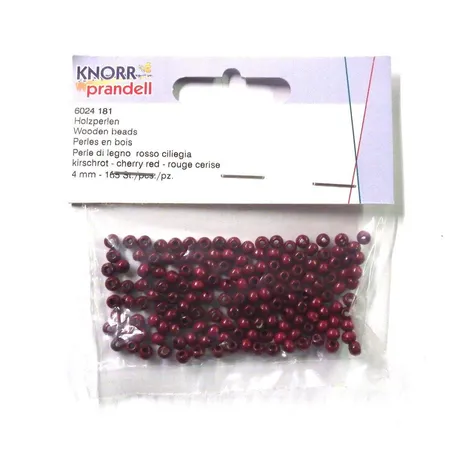 Knorr Prandell Holzperlen 4mm, kirschrot, 165 Stück