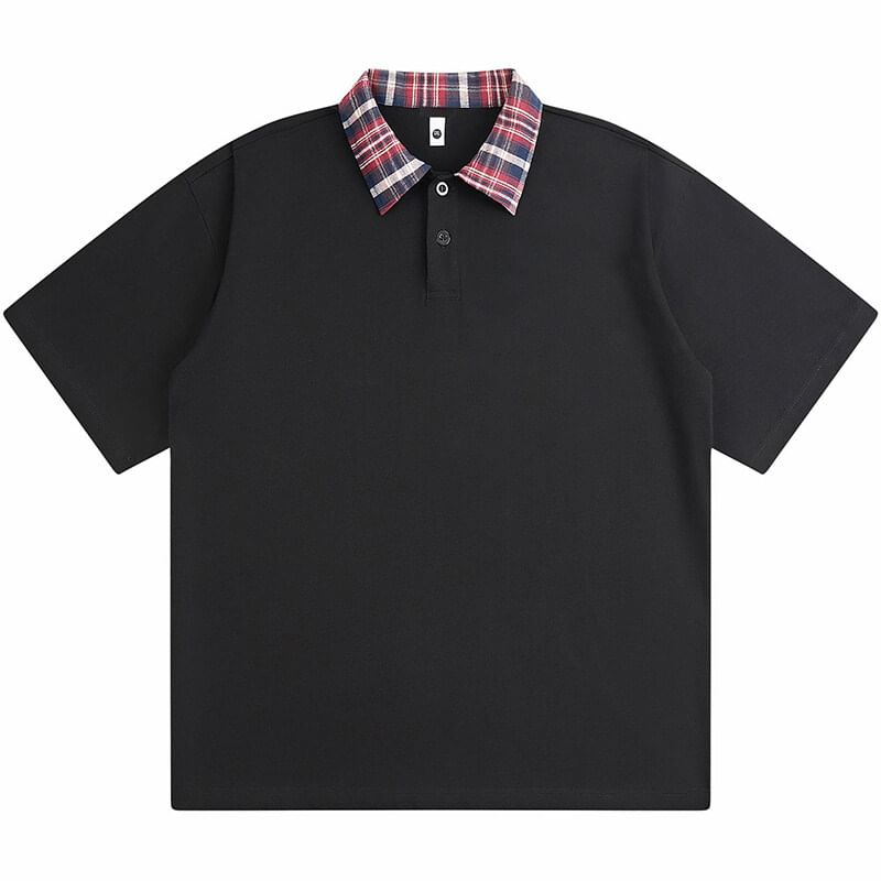 Derbundy - Poloshirt met korte mouwen en geruite kraag