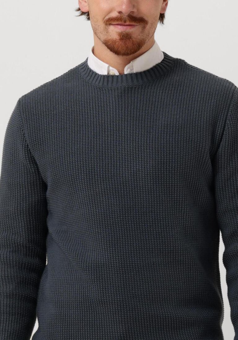 PUREWHITE blauwe purewhite trui structured crewneck knit