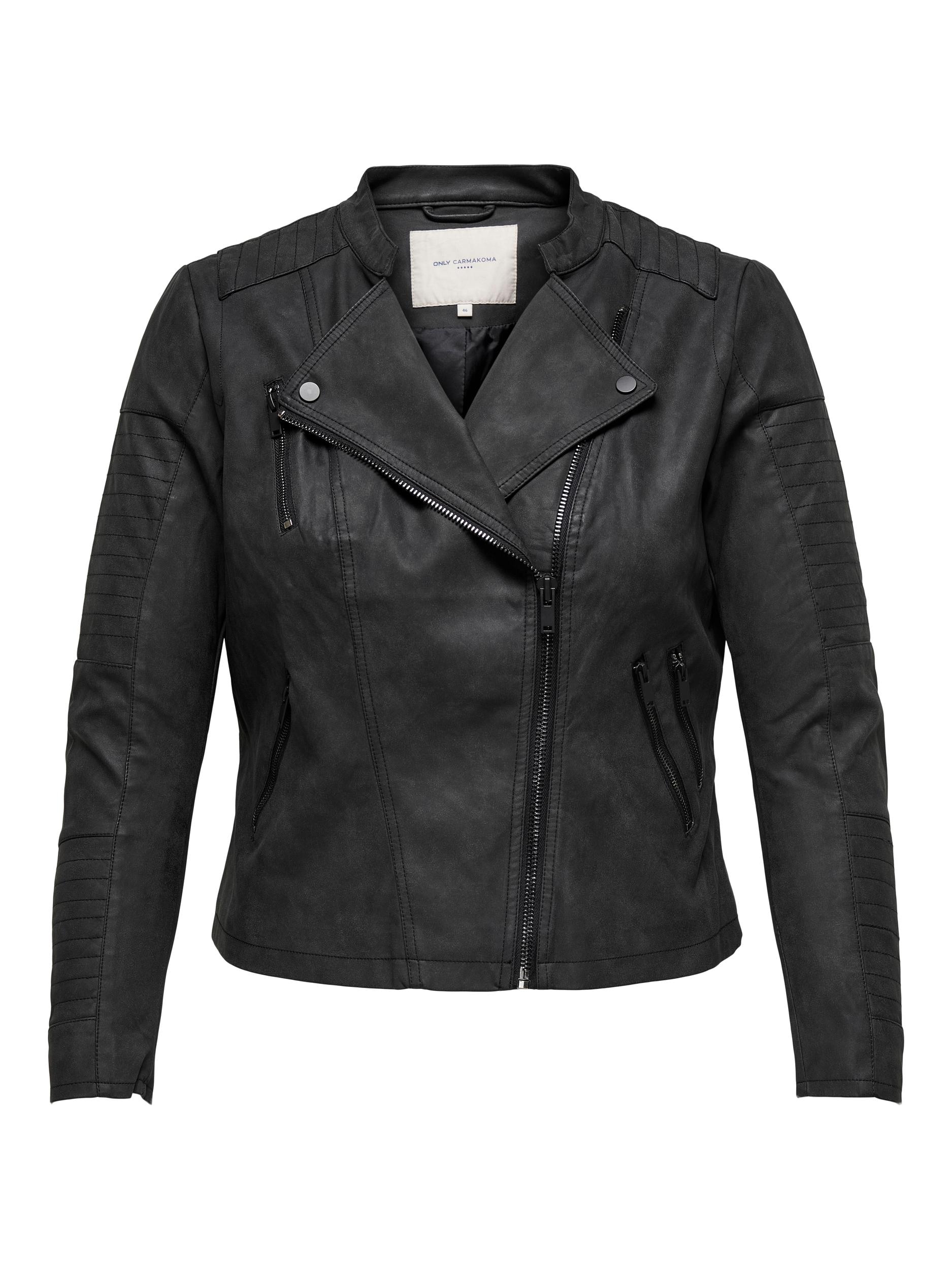 ONLY CARMAKOMA Lederimitatjacke »CARAVANA FAUX LEATHER BIKER OTW« mit Biker-Details