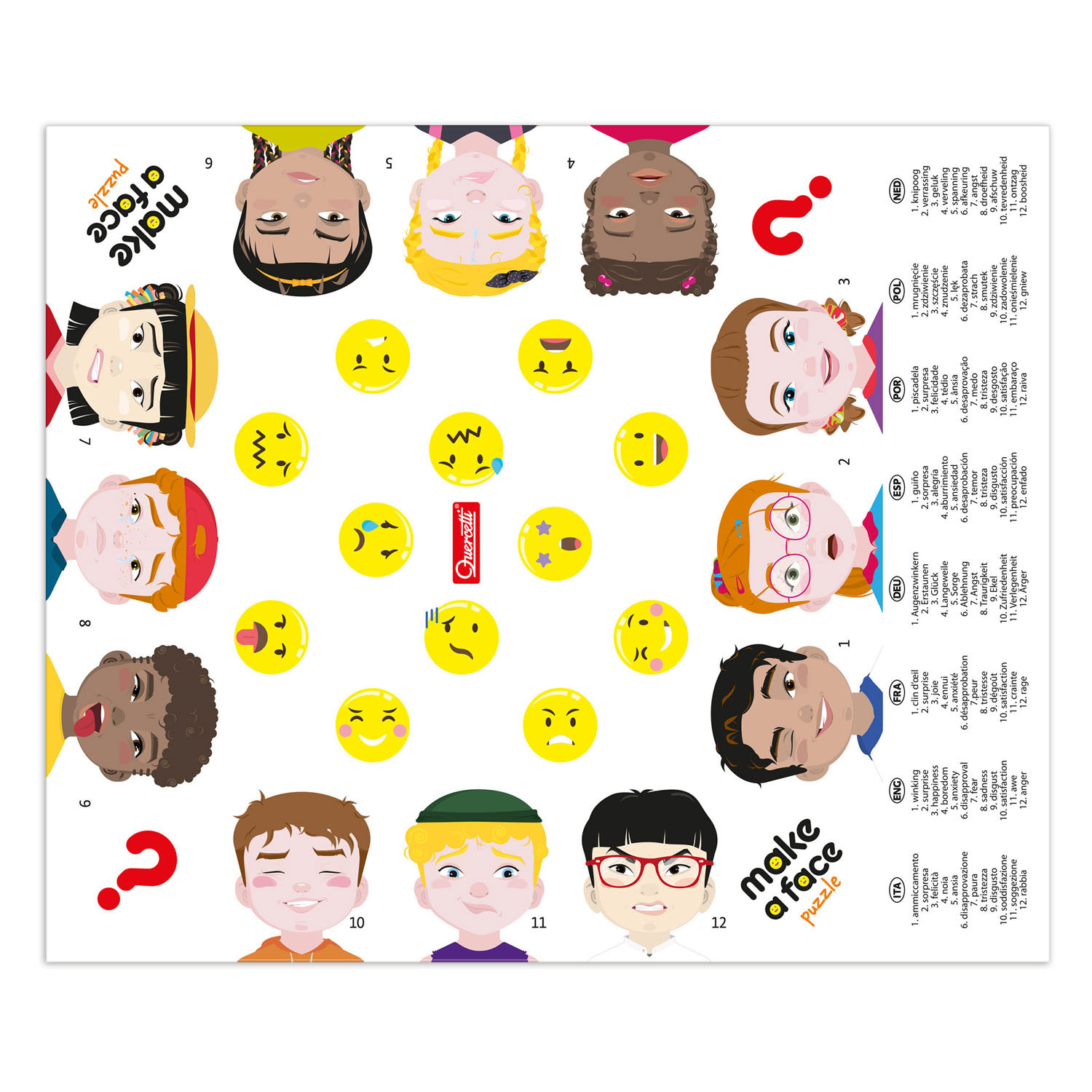Quercetti Maak een Gezicht Puzzel, 12dlg.