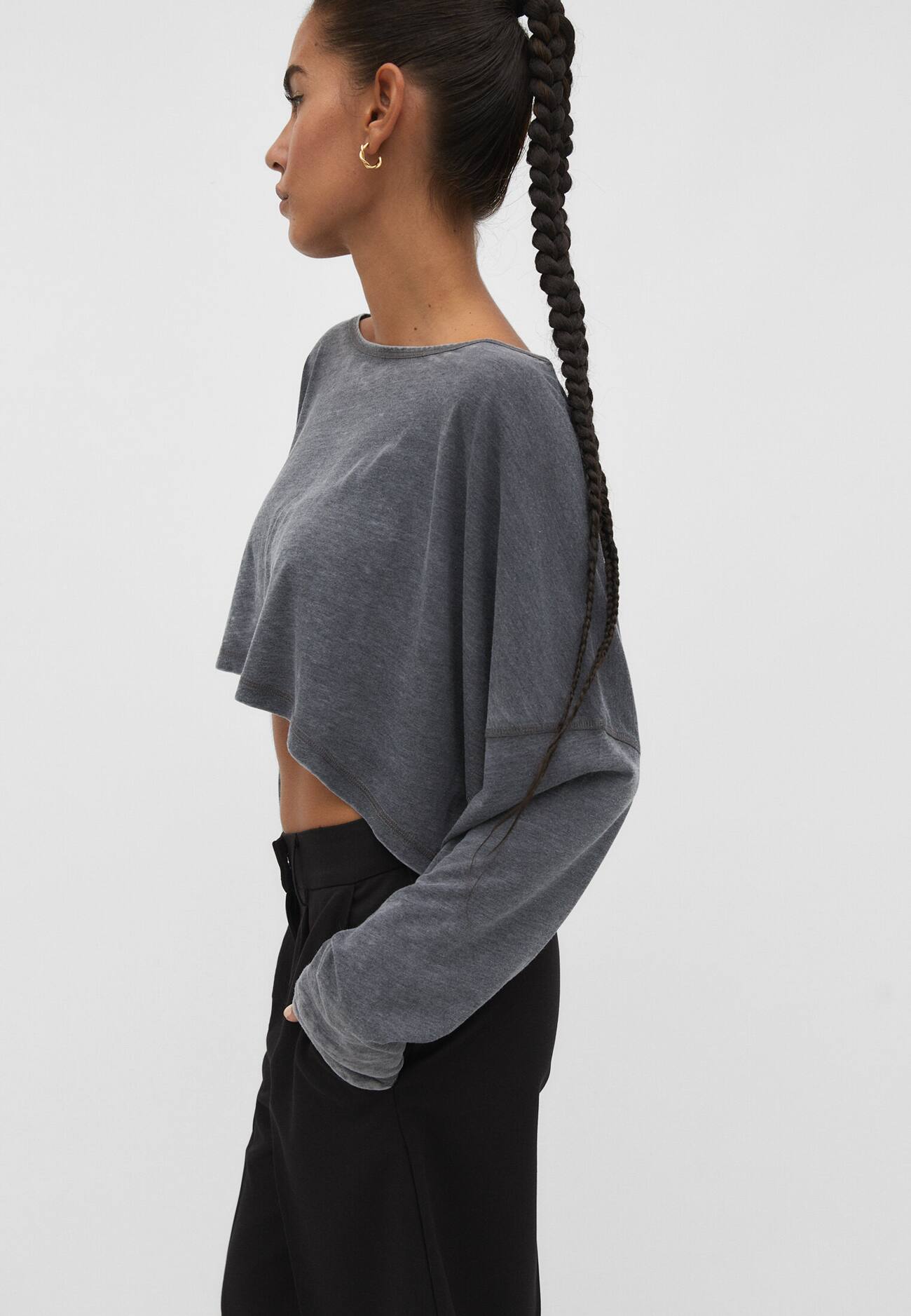 Camiseta cropped oversized