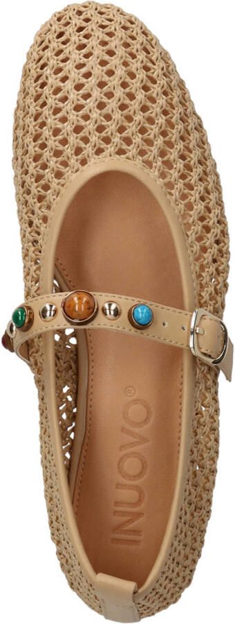 Inuovo ballerina's met sierstenen beige