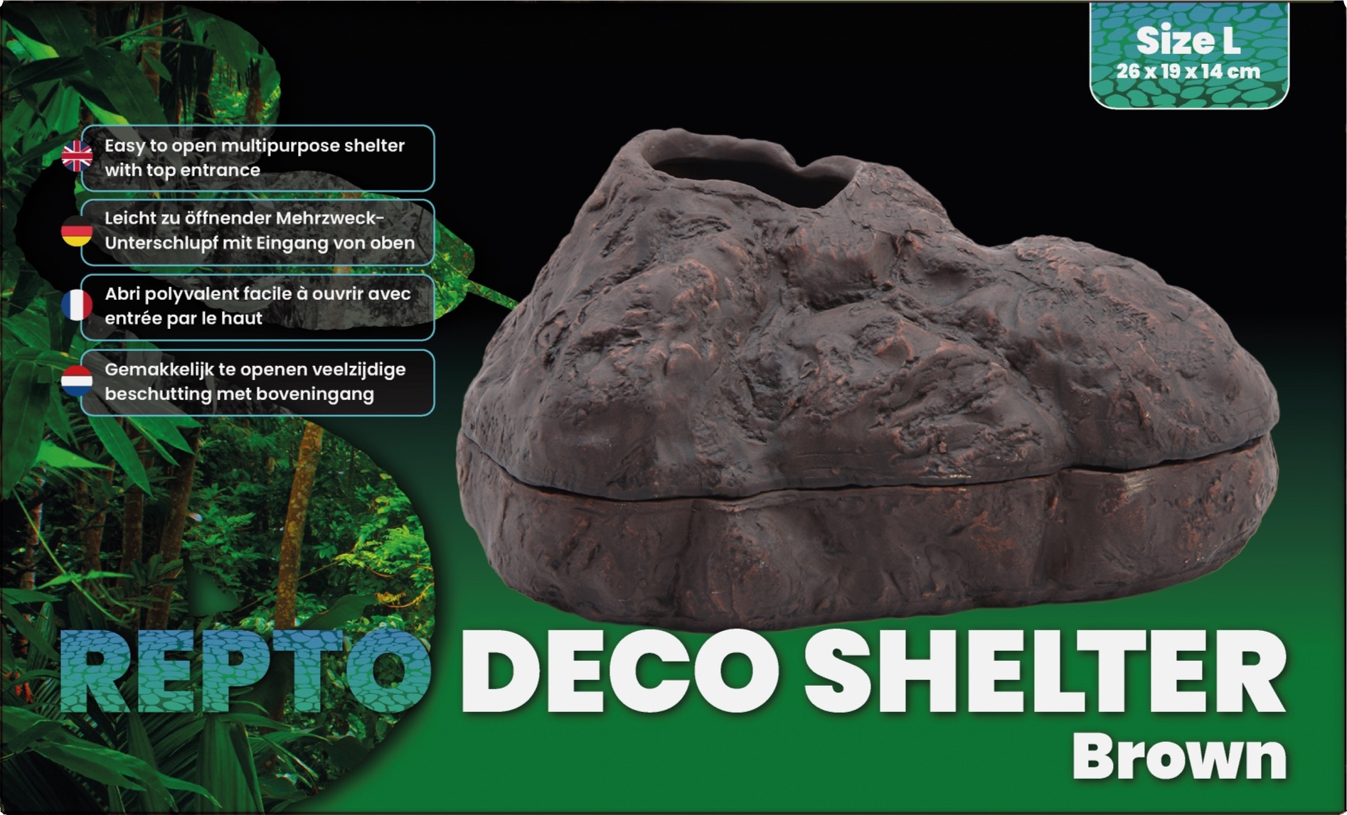 Repto Terrarium Deco Schuilplaats Bruin L