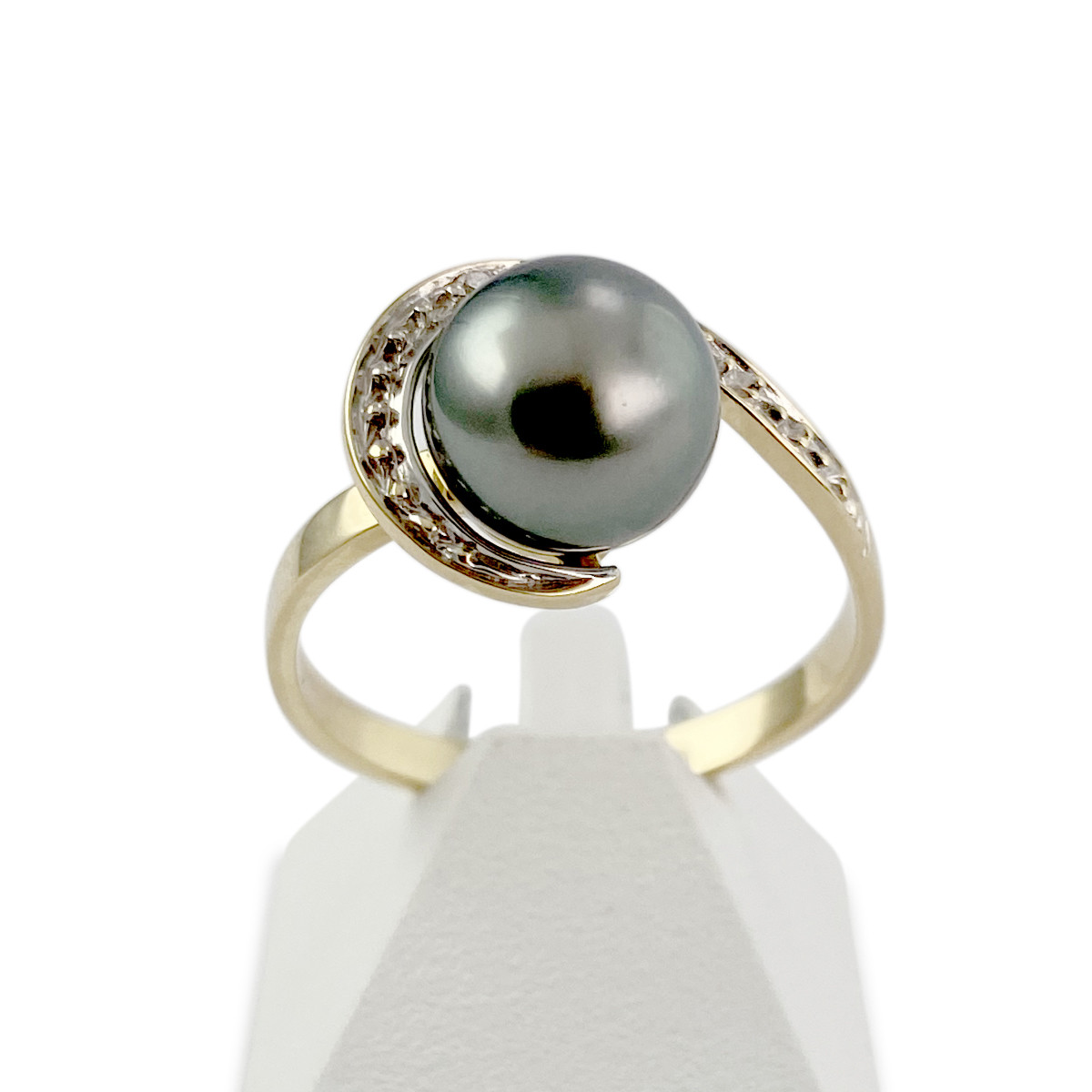 Bague d'occasion or 750 jaune diamant perle de tahiti