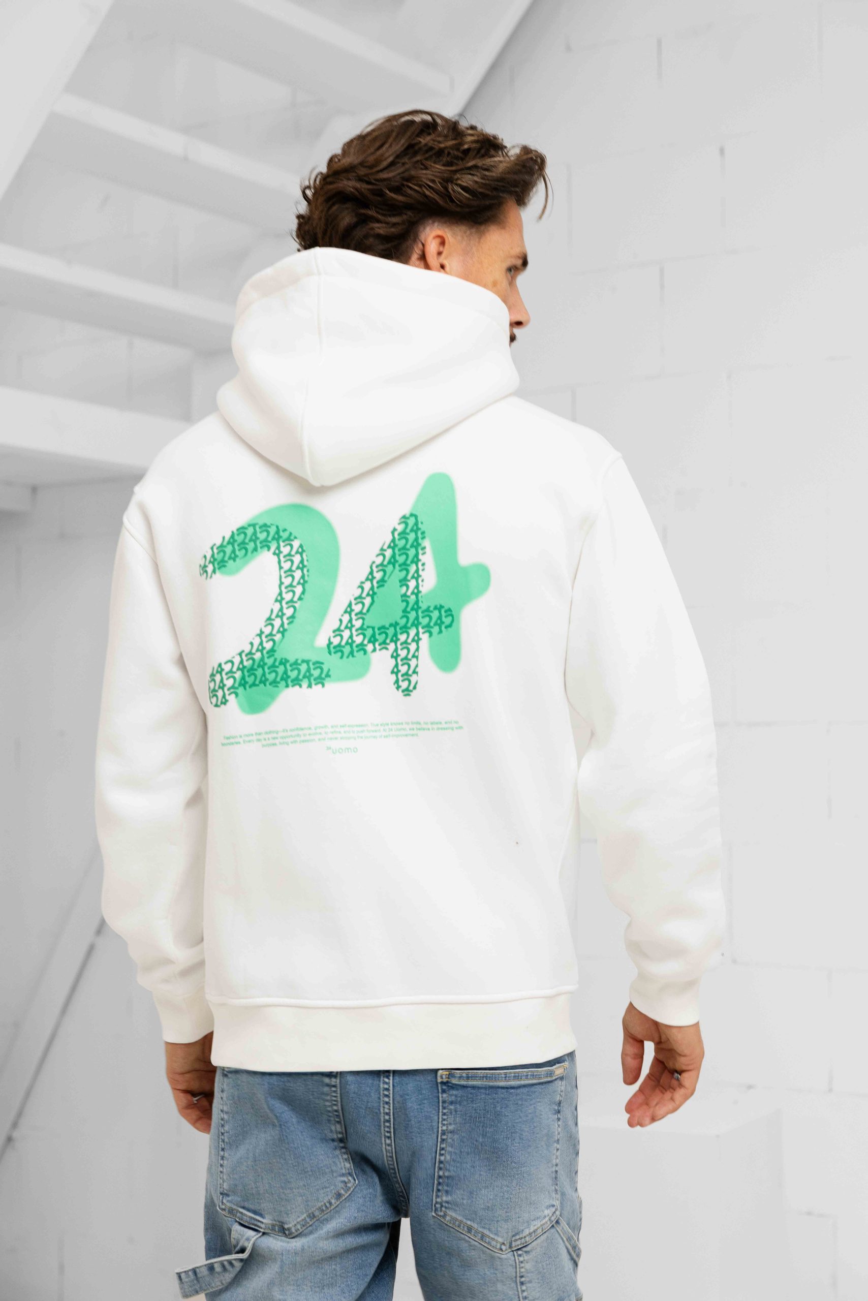 24 Uomo Artwork Hoodie Heren Off-White