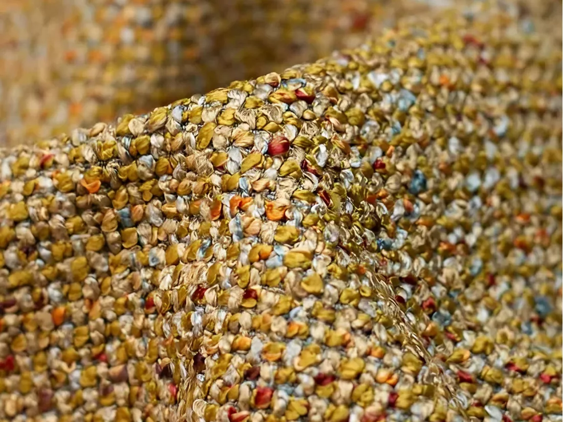 Canapé modulable 4 places en tissu texturé - moutarde - EKAHI
